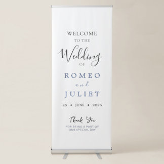 Elegant minimalist wedding welcome banner