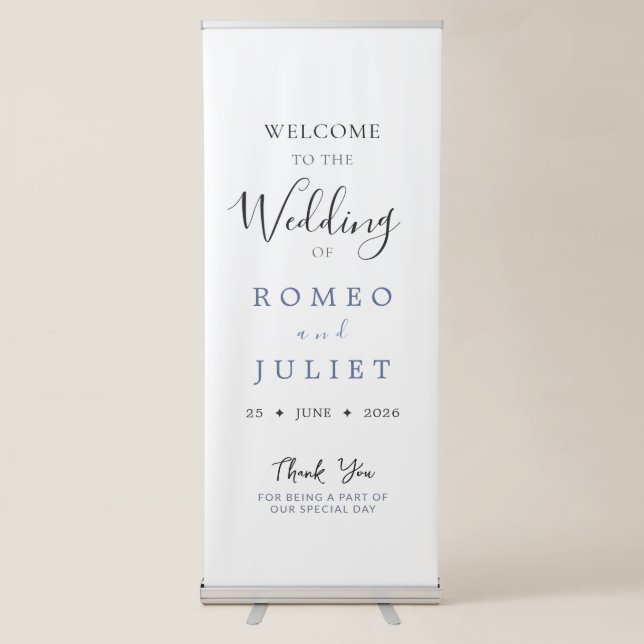 Elegant minimalist wedding welcome banner (Front)