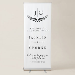 Elegant Minimalist Wedding Welcome Retractable Banner