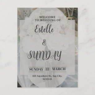 Elegant Minimalist Wedding Welcome Sign Holiday Postcard