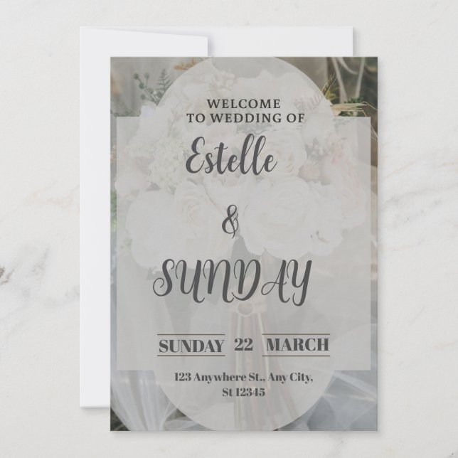 Elegant Minimalist Wedding Welcome Sign Invitation (Front)