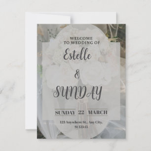 Elegant Minimalist Wedding Welcome Sign Invitation