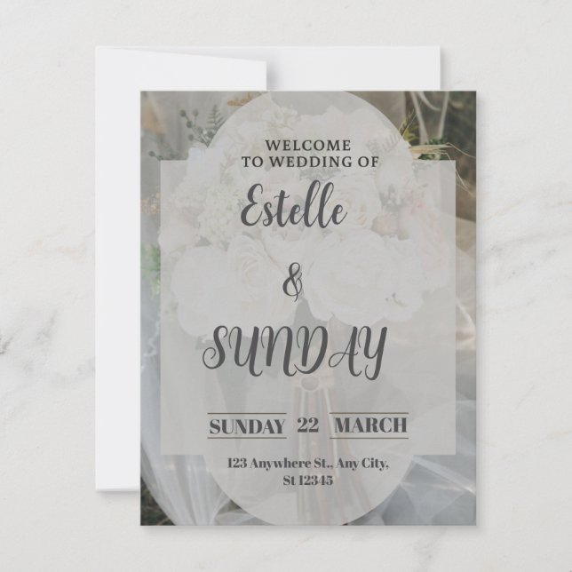 Elegant Minimalist Wedding Welcome Sign Invitation (Front)