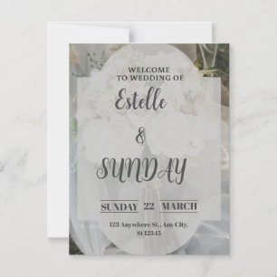 Elegant Minimalist Wedding Welcome Sign Magnetic Invitation