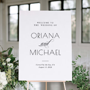 Elegant Minimalist Wedding Welcome Sign Poster