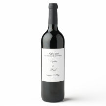 Elegant Minimalist Wedding Wine Labels