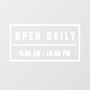 Elegant Minimalist Welcome Open Daily Sign
