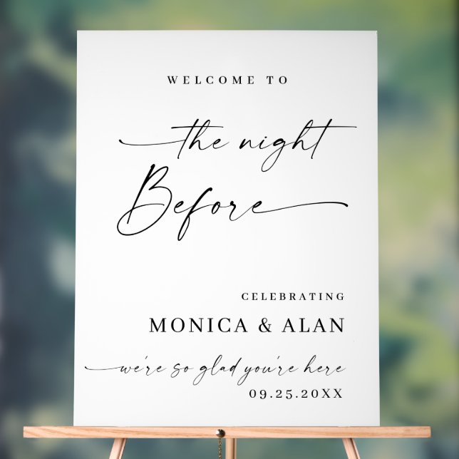 Elegant Minimalist WELCOME Rehearsal Dinner Acrylic Sign (Neutral)