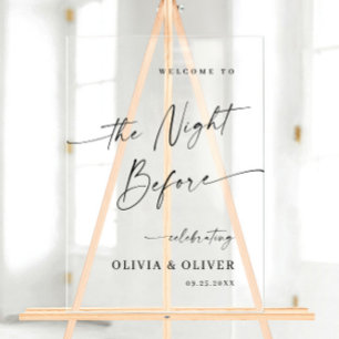 Elegant Minimalist WELCOME Rehearsal Dinner Acrylic Sign