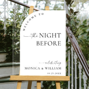 Elegant Minimalist WELCOME Rehearsal Dinner Acrylic Sign
