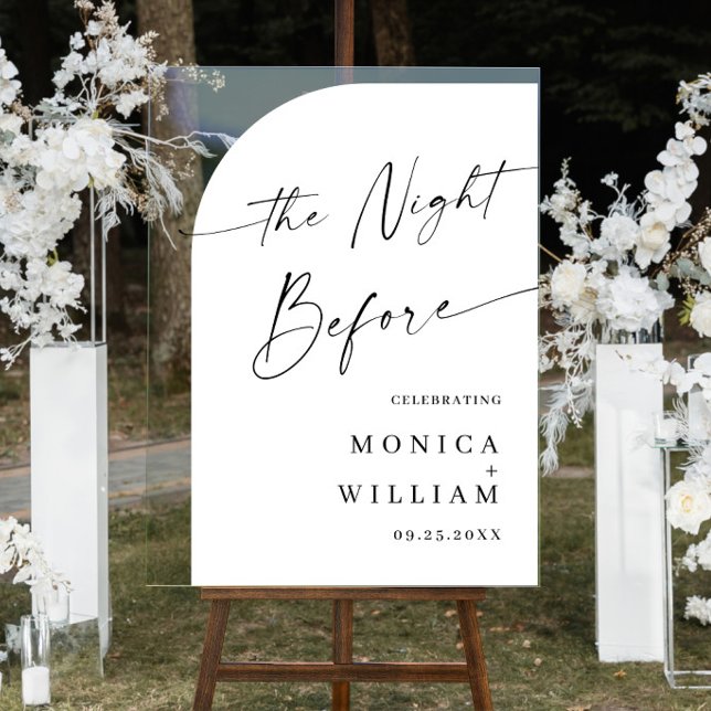 Elegant Minimalist WELCOME Rehearsal Dinner Acrylic Sign (Creator Uploaded)