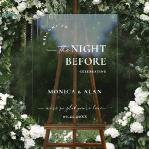 Elegant Minimalist WELCOME Rehearsal Dinner Acrylic Sign