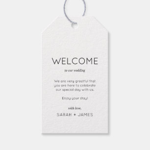 Elegant Minimalist Welcome To Our Wedding Gift Tag