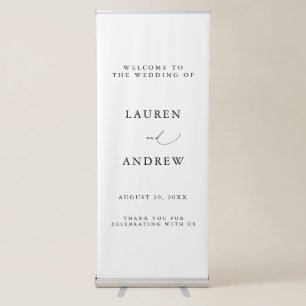 Elegant Minimalist Welcome to Our Wedding Retractable Banner