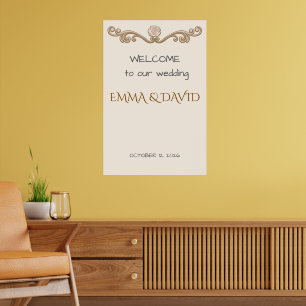 Elegant Minimalist Welcome To Our Wedding Sign