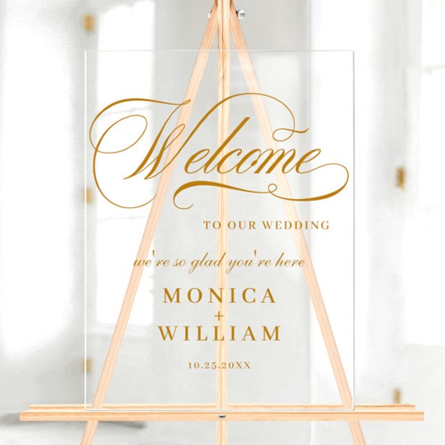 Elegant Minimalist WELCOME Wedding Acrylic Sign (Creator Uploaded)