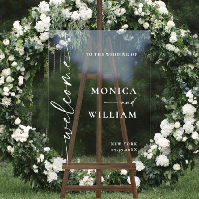 Elegant Minimalist Welcome Wedding Acrylic Sign (Creator Uploaded)