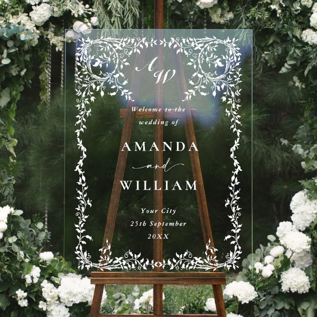 Elegant Minimalist WELCOME Wedding Acrylic Sign (Creator Uploaded)