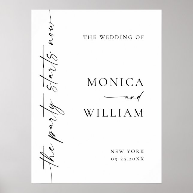 Elegant Minimalist Welcome Wedding Calligraphy Poster (Front)