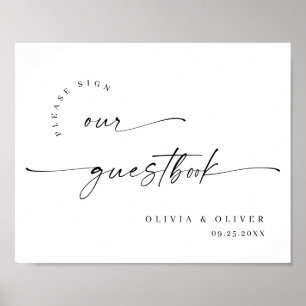 Elegant Minimalist Welcome Wedding Calligraphy Poster