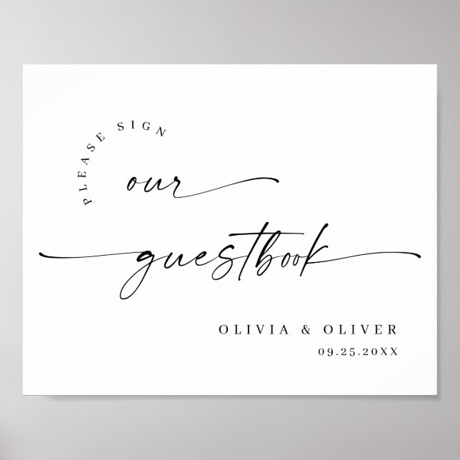 Elegant Minimalist Welcome Wedding Calligraphy Poster (Front)