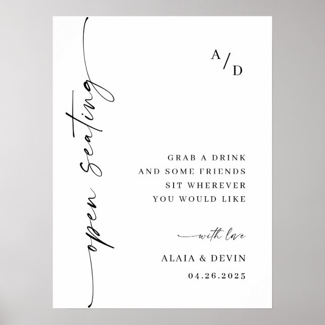 Elegant Minimalist Welcome Wedding Calligraphy Poster (Front)