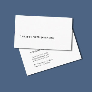 Elegant Minimalist White Networking Consultant Business Card