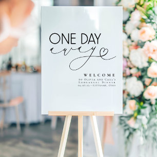 Elegant Minimalist White Rehearsal Dinner Welcome Acrylic Sign
