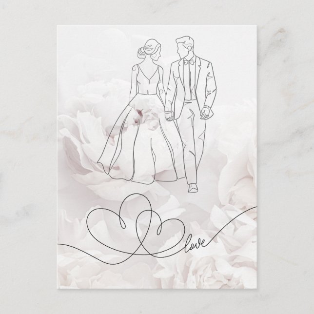 Elegant Minimalist White Wedding Card (Front)
