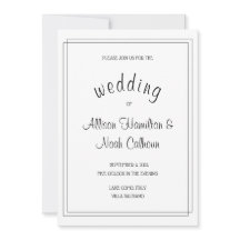 Elegant & Minimalist White Wedding Invitation Card