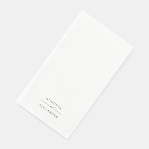 Elegant Minimalist White Wedding Napkin