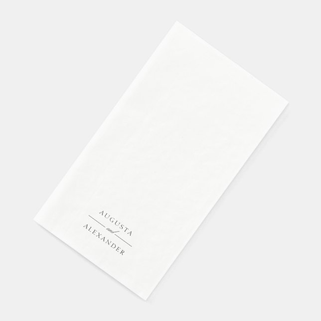 Elegant Minimalist White Wedding Napkin (Corner)