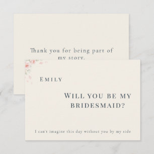 Elegant Minimalist Will You Be My Bridesmaid Card