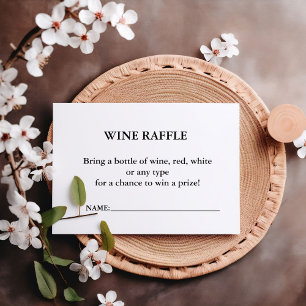 Elegant Minimalist Wine Raffle Bridal Shower Game Invitation