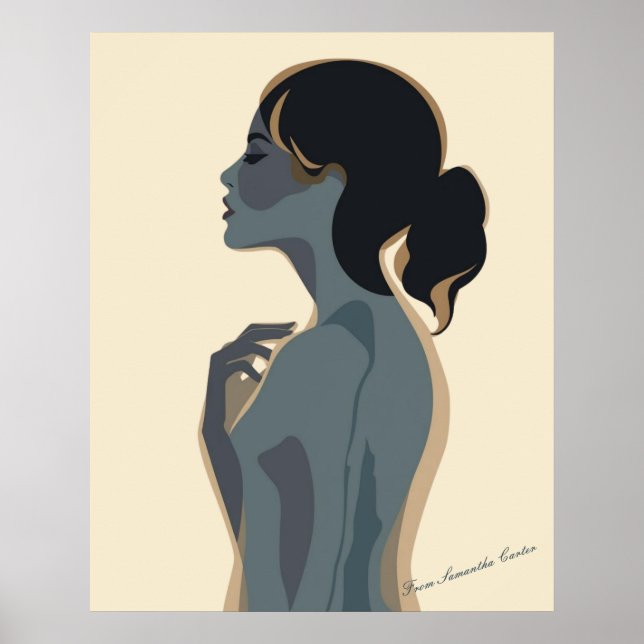 Elegant Minimalist Woman Art – Modern Boho Wall  Poster (Front)