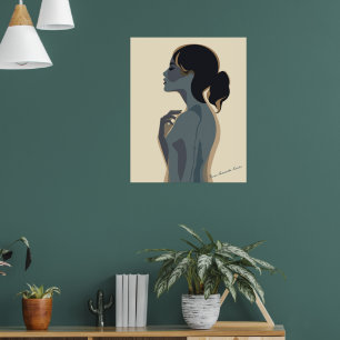 Elegant Minimalist Woman Art – Modern Boho Wall Poster