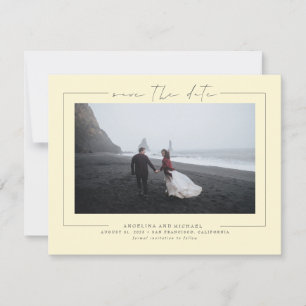 Elegant Minimalist Yellow Save the Date Photo