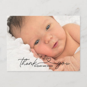 Elegant Minimalistic Baptism Thank You Postcard