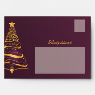 Elegant Minimalistic Christmas tree A7 wedding Envelope