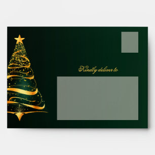 Elegant Minimalistic Christmas tree A7 wedding Envelope