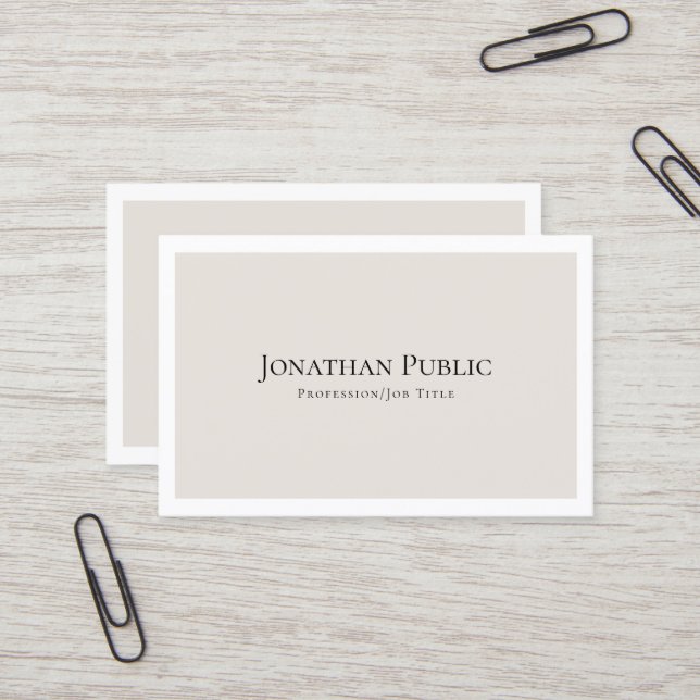 Elegant Minimalistic Design Modern Plain Trendy Business Card (Front/Back In Situ)