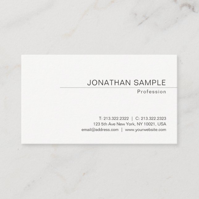 Elegant Minimalistic Design Modern Template Business Card (Front)