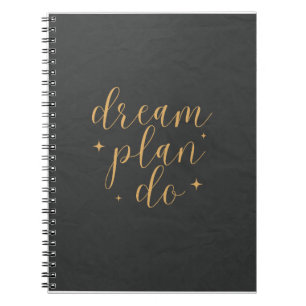 Elegant Minimalistic Dream Plan Do Organiser Notebook