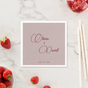 Elegant minimalistic Dusty Rose Wedding Napkin