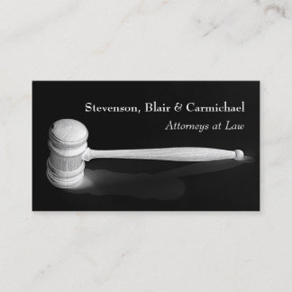 Elegant Minimalistic Gavel Judge Attorney Business Business Card