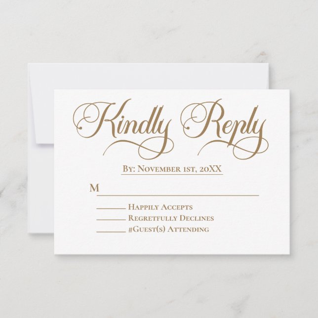 Elegant Minimalistic Islamic Wedding RSVP (Front)