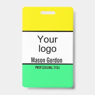 Elegant minimalistic lemon green ID badge