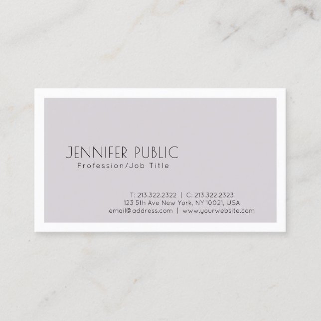 Elegant Minimalistic Modern Design Trendy Plain Business Card (Front)