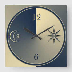 Elegant minimalistic night and day clock