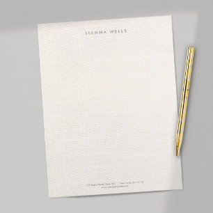 Elegant  Minimalistic Personalised Linen (image)  Custom Letterhead